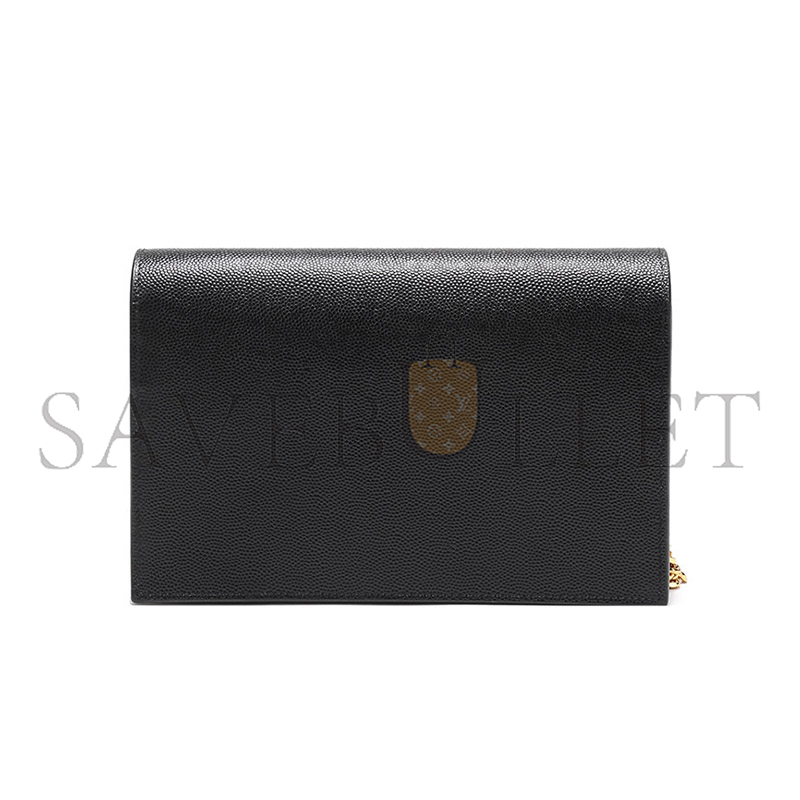 YSL KATE MONOGRAM TASSEL CHAIN WALLET IN GRAIN DE POUDRE EMBOSSED LEATHER 452159 (19*12.5*4cm)